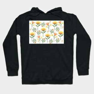 Vintage Floral Orange Pattern Hoodie